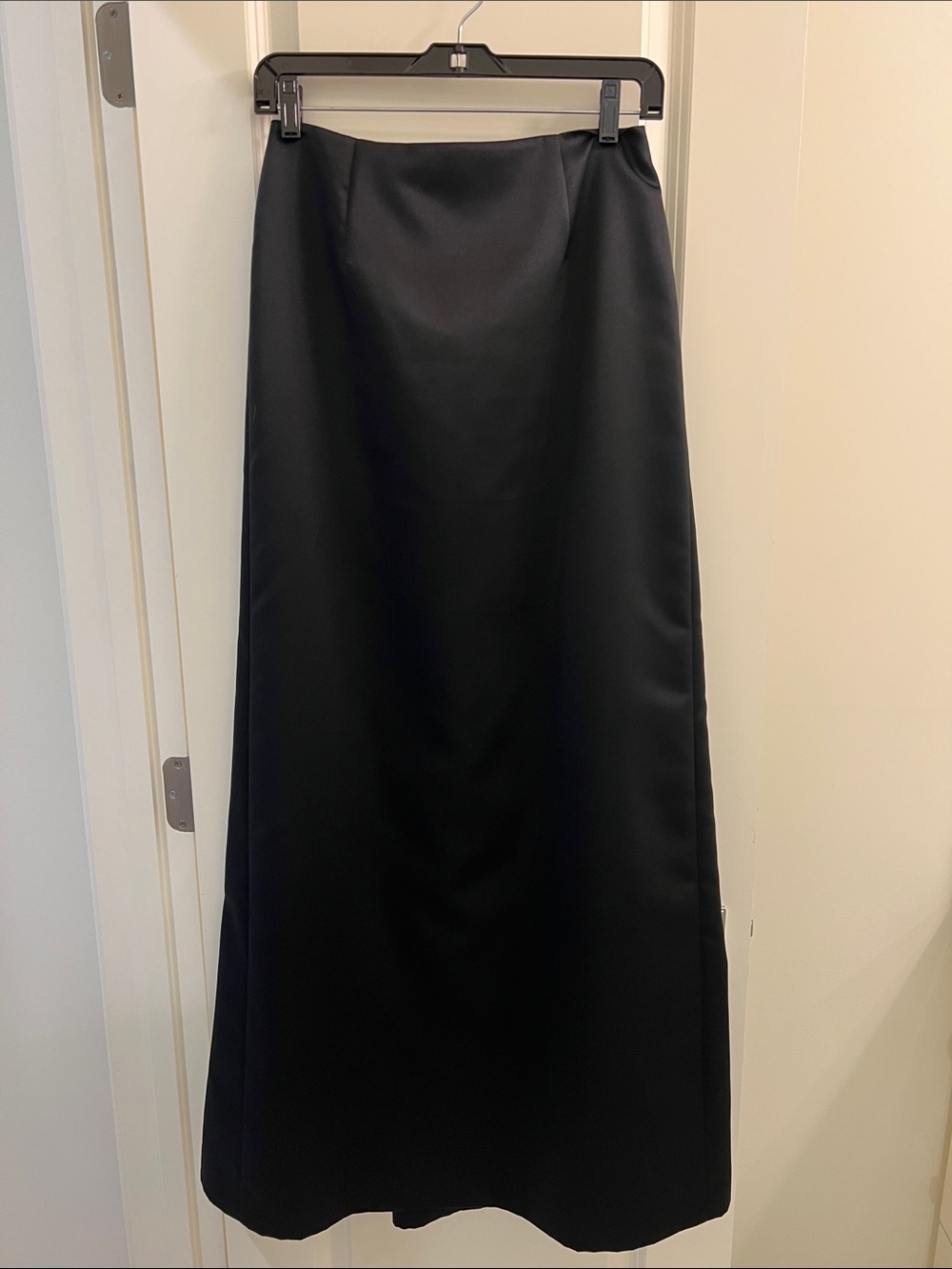 Vintage Nicole Miller Black Satin Formal Maxi Skirt